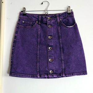 Purple Stretchy Jeans Skirt